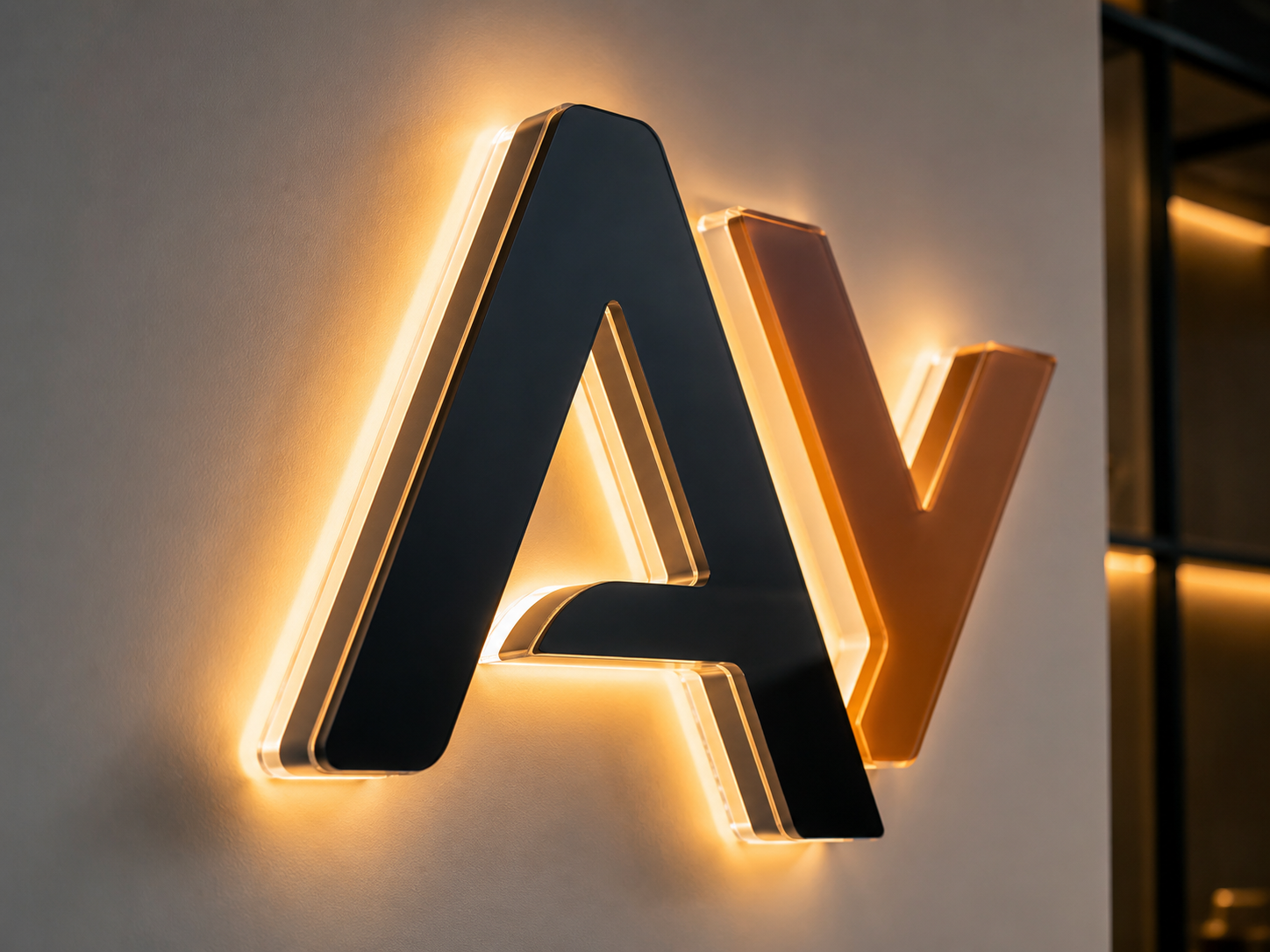 3D acrylic and backlit letters